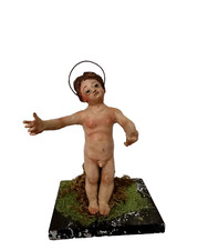  BAMBINELLO IN TERRACOTTA occhi di vetro  presepe napoletano, - Napoli 