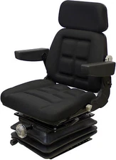 Black Fabric Mechanical Suspension Seat Fits Multiple Tractor Applications