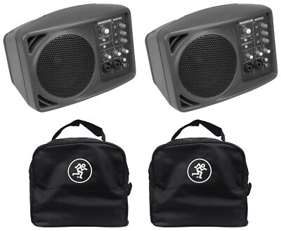 2) Mackie SRM150 Powered Active PA Monitor Speaker + (2) Mackie