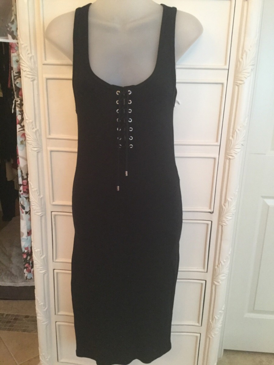 Ralph Lauren Black Label Tank ribbed lace up Dress Medium NWOT Ralph Lauren Black Label Tank ribbed lace up Dress Medium NWOT