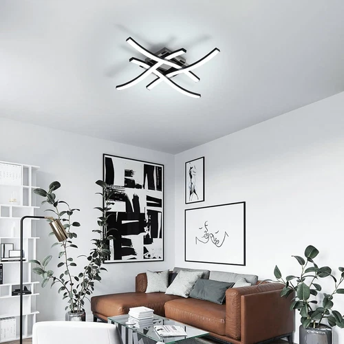 New Dimmable Ceiling Light 4 Wave Lights Modern Kitchen Living Room Bedroom Lamp - Picture 3 of 12
