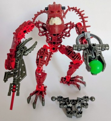 Lego #8901 Bionicle Piraka Hakann, 100% Complete W/ Extra Red Torso!!