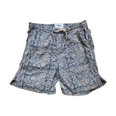 Corridor New York Shorts Men Size Large Blue Paisley Knit Elastic Waist Beach