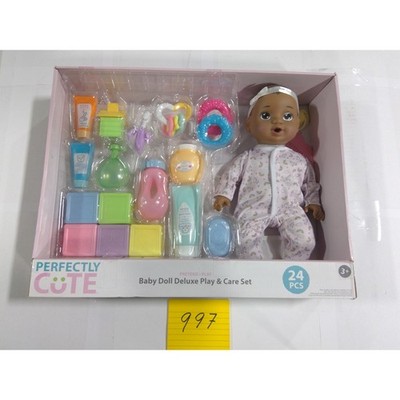 Perfectly Cute Baby Doll Deluxe Play & Care Set 24pc Pink New Pretend Play Toy