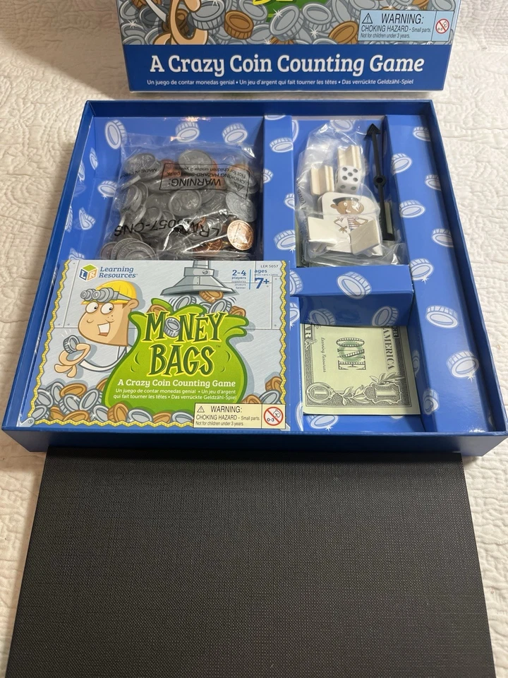 Money Bags Board Game Open Box Sealed Contents Home School Learning Counting - Image 2 of 3