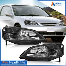 Pairset Black Clear Headlight Headlamp Assembly For Honda Civic 2001 2002 2003 Pairset Black Clear Headlight Headlamp Assembly For Honda Civic 2001 2002 2003