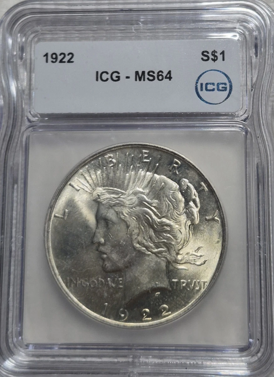 1922 年ICG 认证和平美元(1921-1935) | eBay