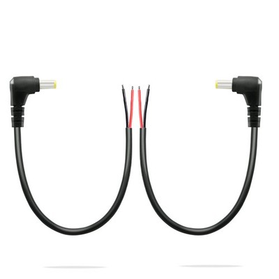 2 PCS 90 Degree DC Power Pigtails Cable 5.5MMx2.5MM Male Plug To Bare Wire