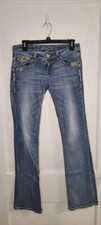 Grace In LA Denim Western Cowgirl Pocket Bling Bling Denim Jeans Size 28 Bootcut