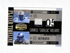 2006 Donruss Gridiron Gear Carnell Williams 46/50 Laundry Tag Patch Card Buccs