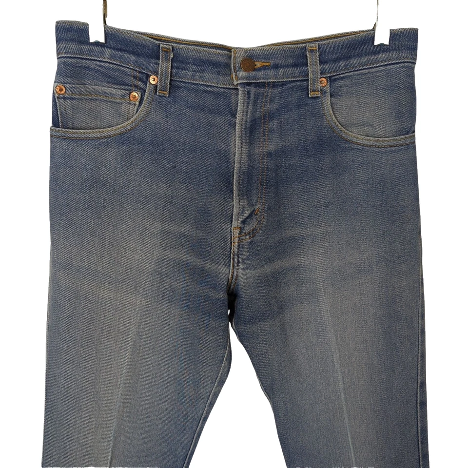 Pantalones de mezclilla vintage Y2K Levi’s 517 corte bota para hombre 34 x34 azul desteñido con pliegue Foto 3 de 4