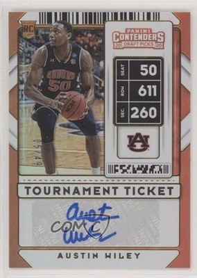 2020 Panini Contenders Draft Picks Tournament Ticket 5/49 Austin Wiley Auto 01nw