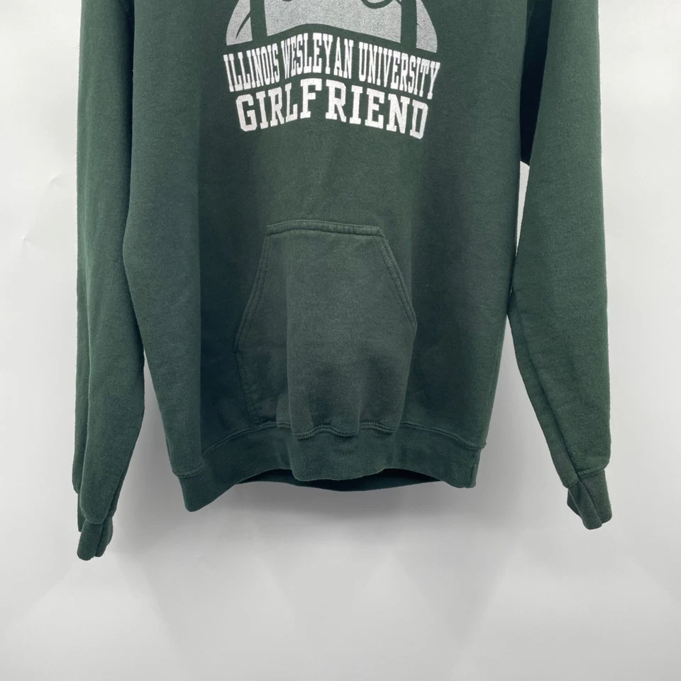 Sudadera con capucha Gildan para mujer Illinois Wesleyan Girlfriend verde/blanco pequeña Foto 3 de 4