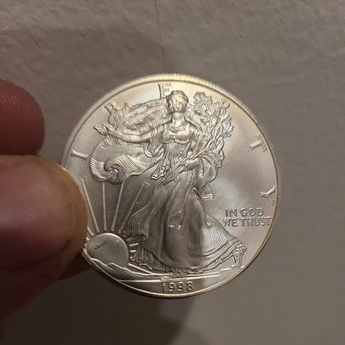 1998 Uncirculated American Silver Eagle 1 Oz .999 Fine Silver