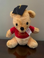 Disney Winnie the Pooh Vintage Plush Grad Night 1971 - W/Hat and Ribbon