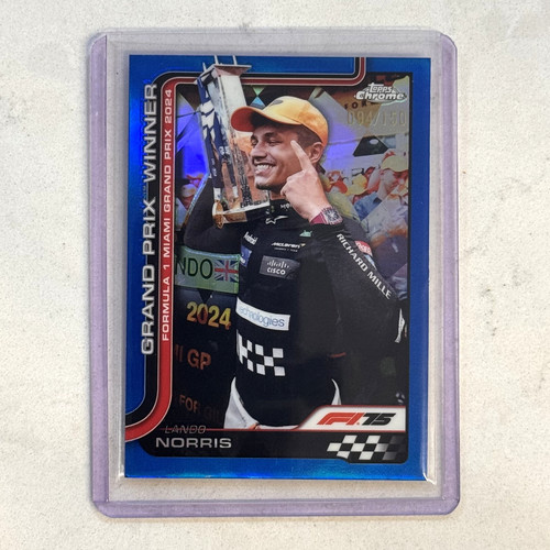 2025 Topps Chrome Formula 1 F1 #98 Lando Norris Blue Refractor /150