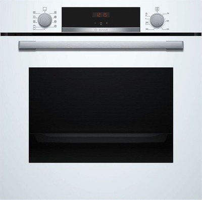 Bosch HBA534BW3 weiß Einbaubackofen, 71 L, 60 cm breit, 3D-Heißluft, Hydrolytisc