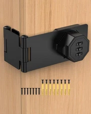 90 Degree Cabinet Combination Door Lock Latch, Alloy Password Rotary Hasp Loc...