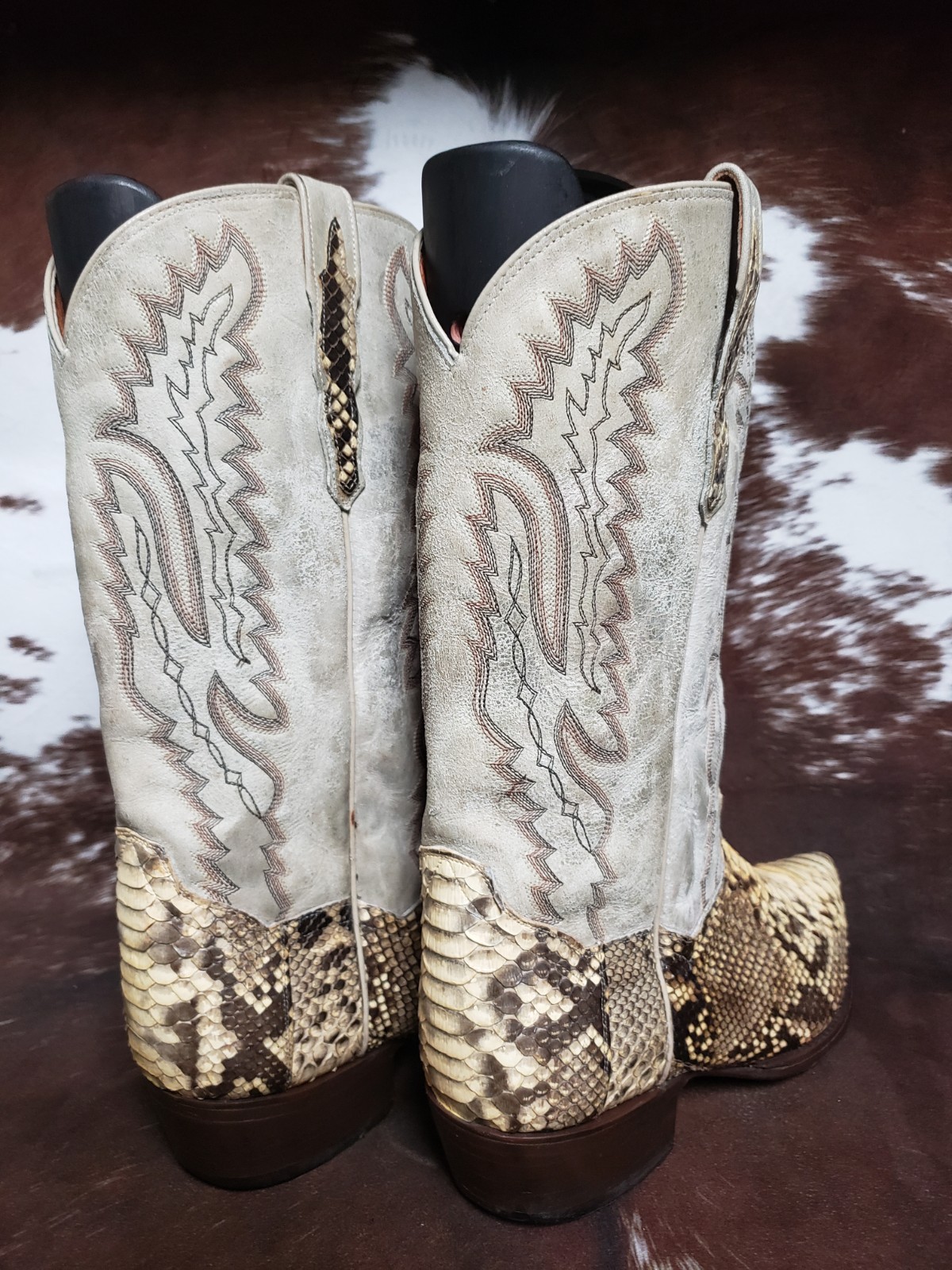 Dan Post Genuine Natural Python Snip Toe Western … - image 3