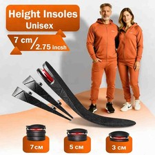 3 Layer Man 7 cm 2.75 inches Increase Height Insole Taller Pad Left and Right