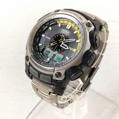 Robuste CASIO PRO TREK PRW-5000T Solar Triple Sensor Uhr neue Batterie aus Japan