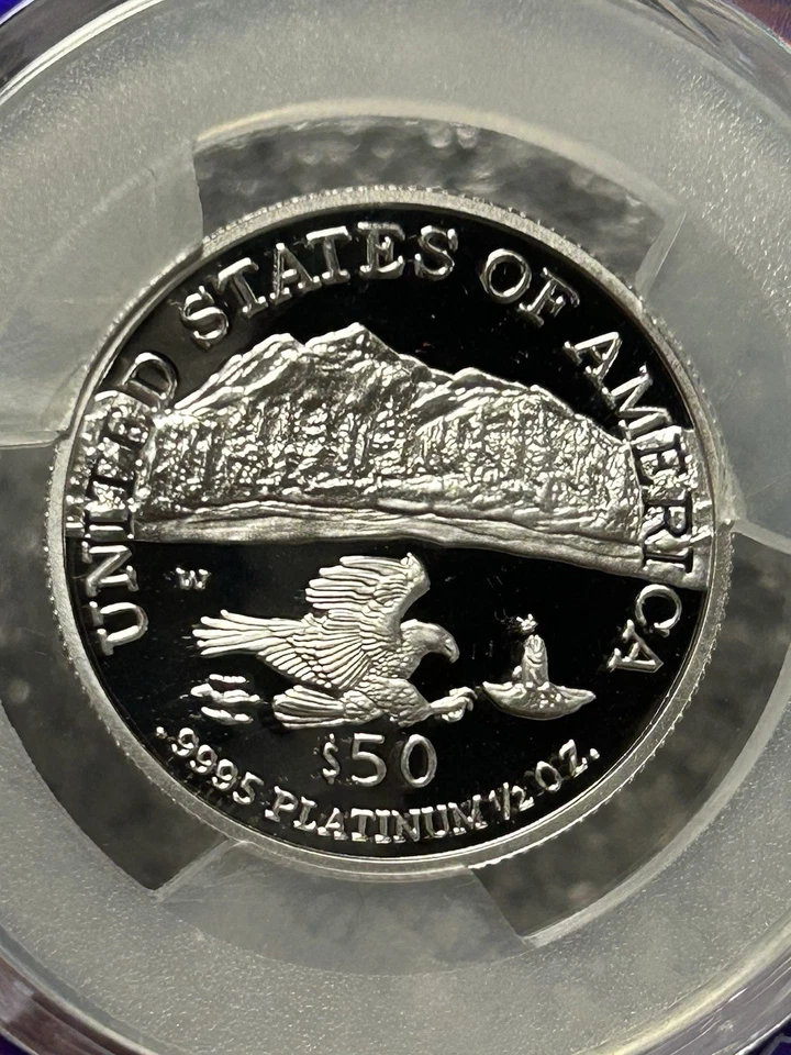 2002-W $50 Platinum Eagle 1/2 Oz Statue Of Liberty NGC PF70 Dcam FLASHY! BX10-12 - Image 4 of 4