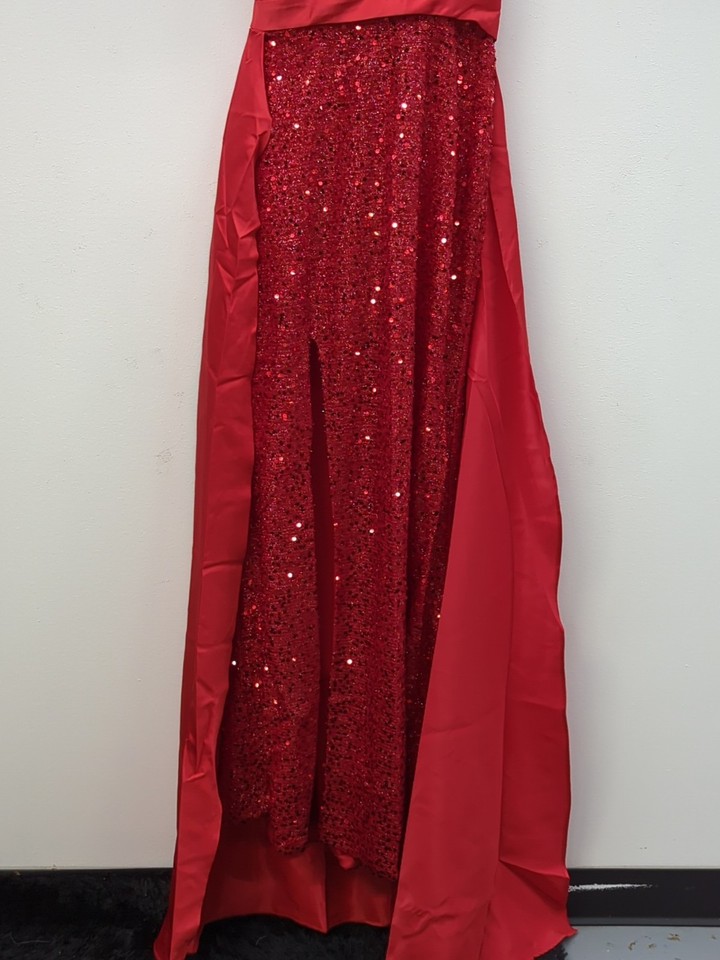 Bridesmaid Glamorous Sequin One Shoulder Floor Length Evening Gown US 6 ...