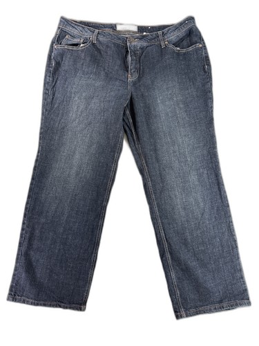 EASED Dark Straight Leg Jeans 26 Blue Cotton Spandex Designer Luxury Mexico