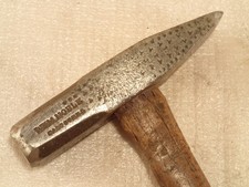 WILLIAM M. NOBLE Blacksmith Decorated Cross-Pein Hammer, 3.75" Head 9.75" Hdle.