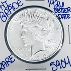 1926 SILVER PEACE DOLLAR AUTHENTIC HI GRADE U.S. MINT COIN FREE SHIPPING 5904