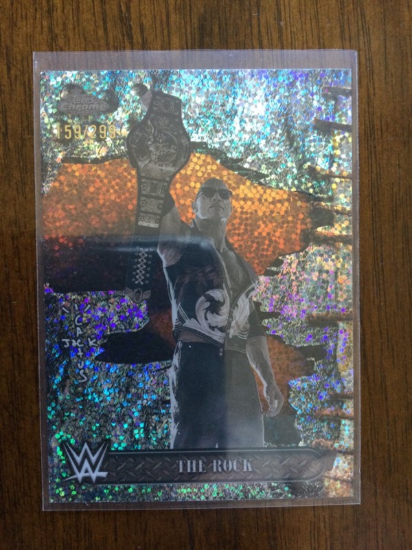 2025 Topps Chrome Cactus Jack WWE #75 The Rock Speckle 159/299