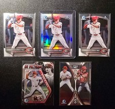 LOT OF (5) 2025 BOWMAN DRAFT STEELE HALL 1ST . (1) REFRACTOR (2) BASE (3) INSERT