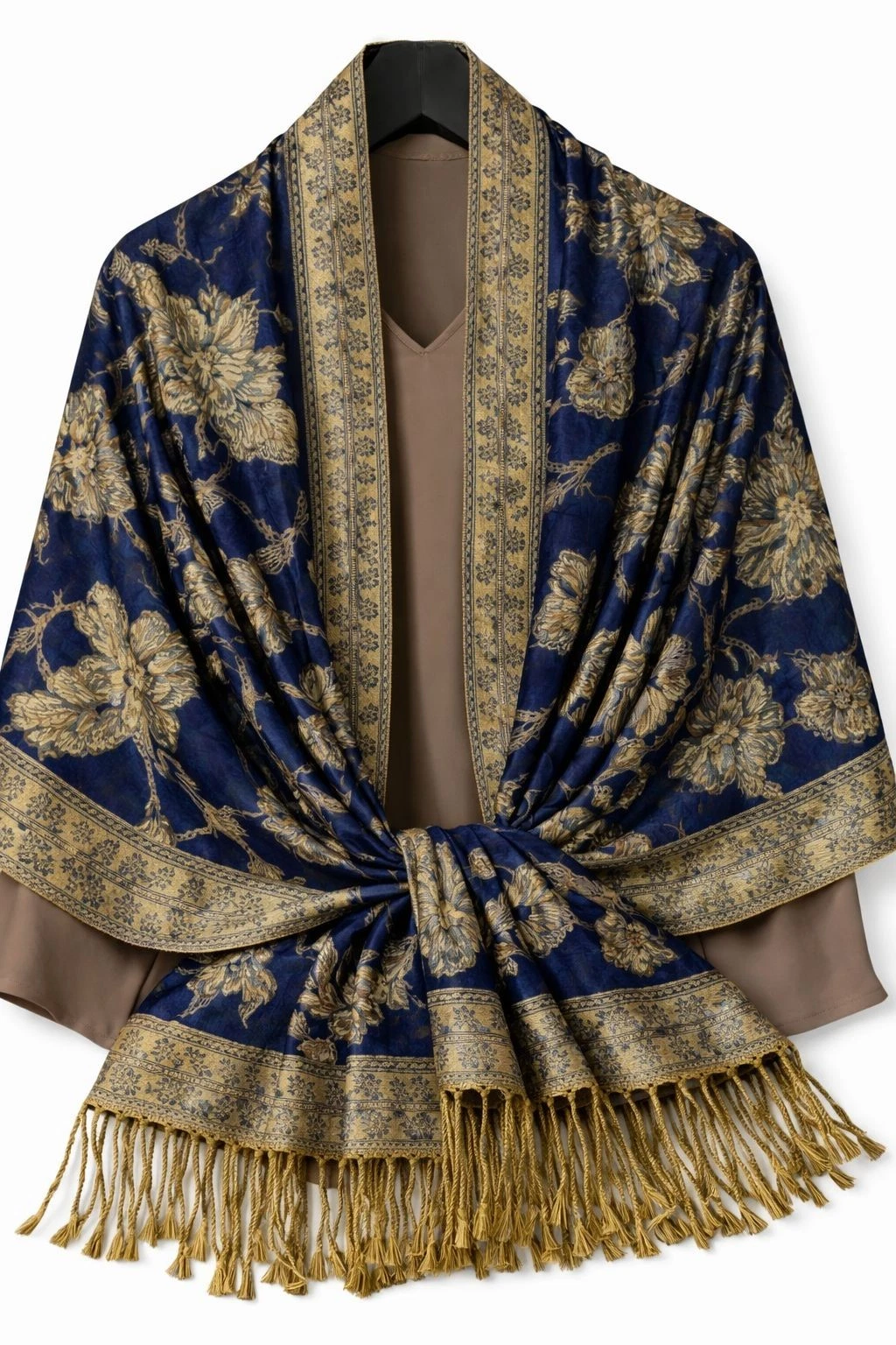 Blue Gold Paisley Jacquard Scarf Shawl Fringe Boho Wrap Women 72x28
Opens in a new window or tab