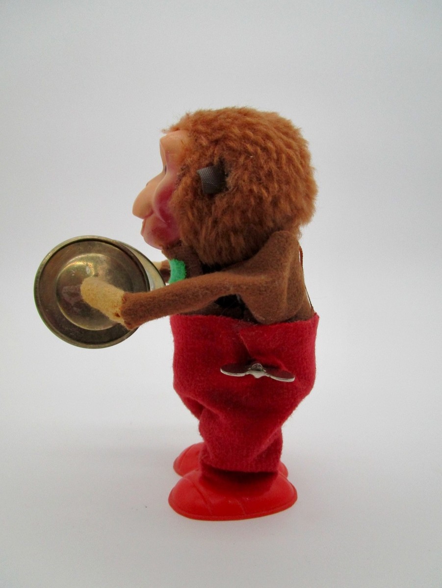 2 Vintage Wind-Up Cymbal Monkeys: Alps Musical Chimp + Clockwork