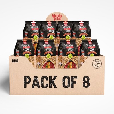 Pack of 8 Krunchy Corn Snack BBQ Flavor | Original Roasted & Salted 3.52 oz