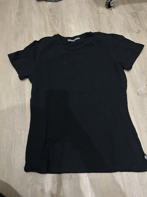 James Perse Women's T-Shirt  W8003LJ Top Black 100% Cotton Made in USA Tee Small
