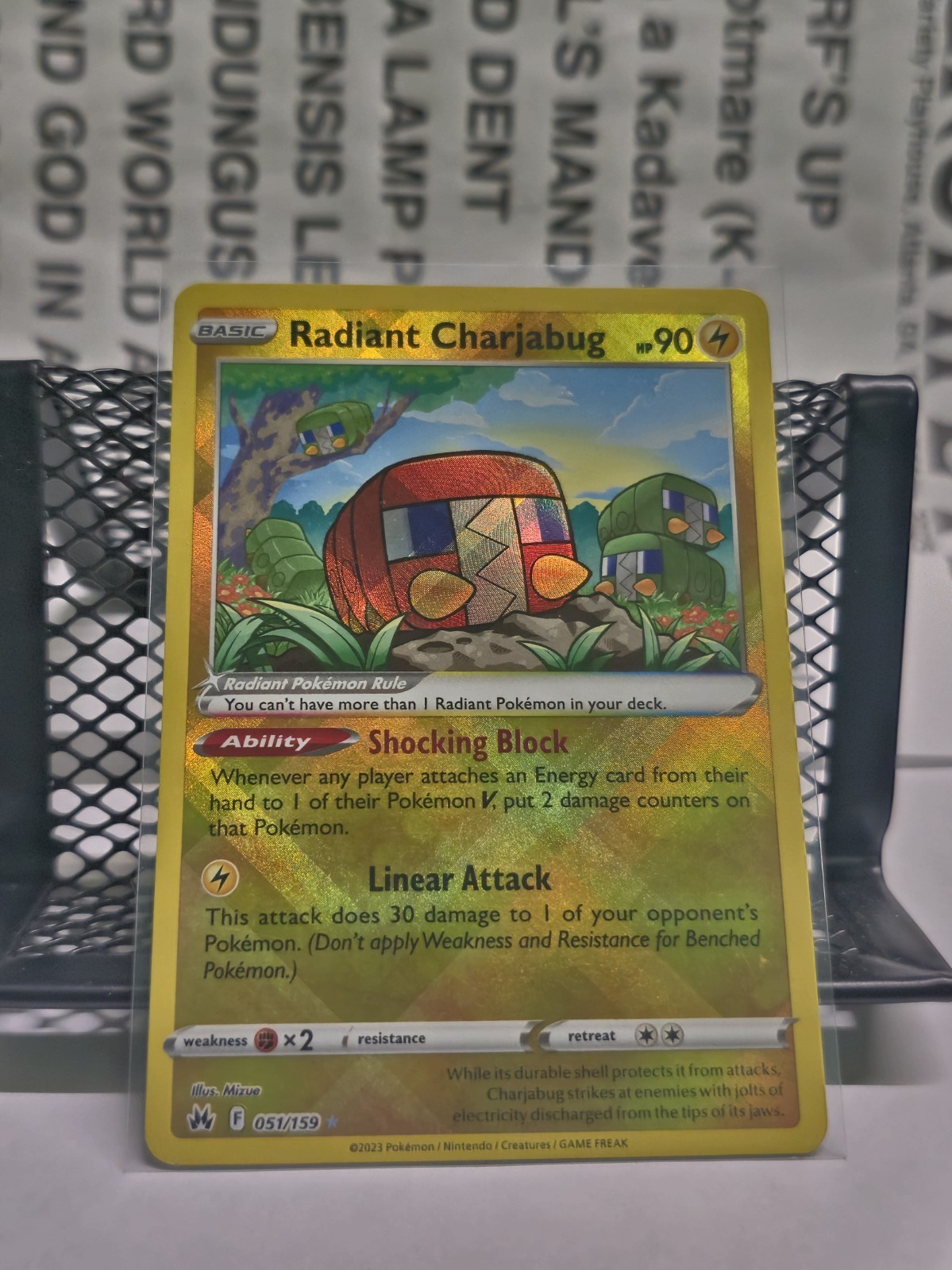 Radiant Charjabug 051/159 Radiant Rare Crown Zenith Pokemon TCG NM