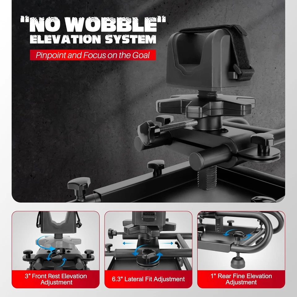 Сверхпрочный регулируемый упор для стрельбы из винтовки с жесткой стальной рамой нескользящее основание - Изображение 3 из 4