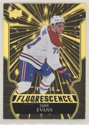 2020-21 Upper Deck Fluorescence Gold 50/150 Jake Evans #F-12 Rookie RC 7ci