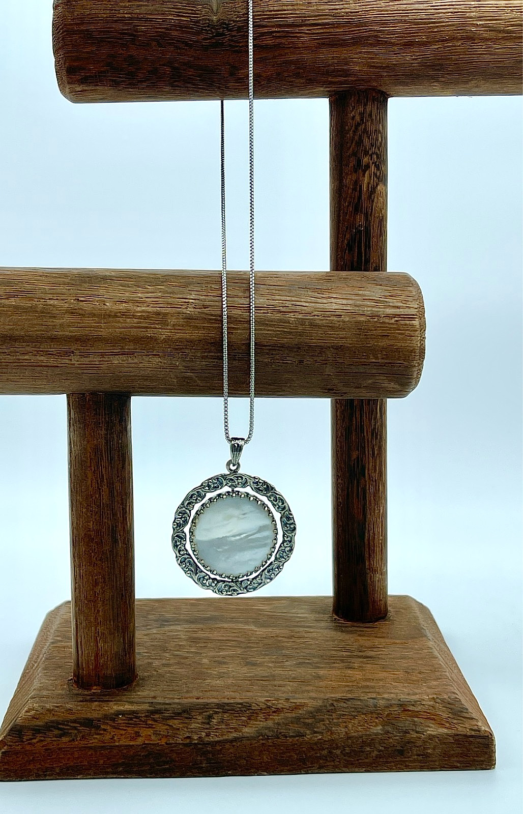 Rare! Vintage Silpada Sterling MOP + Abalone Shell Reversible Pendant Necklace image 5