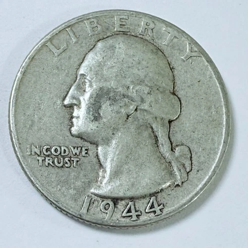 1944 Washington Quarter 25c 90% Silver VERY FINE DETAILS #4664