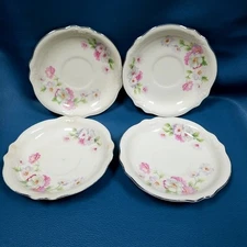 Set of 4 Vintage Homer Laughlin Virginia Rose Replacement Saucers Plates