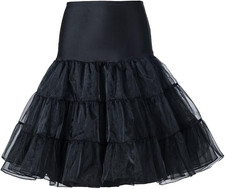 NEW Women's Slip S-XL Petticoat Underskirt Swing Style Choose Black or White