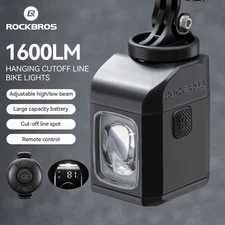 ROCKBROS 1600LM Hanging Bike Light Remote Control Hoisted USB-C Digital display