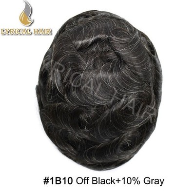 Lyrical Hair Mens Toupee French Lace&Thin Skin PU Human Hair System Hairpiece