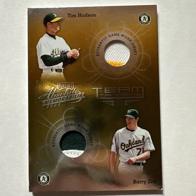 2002 Playoff Absolute Memorabilia - Team Tandems TT-21 Barry Zito Tim Hudson /50