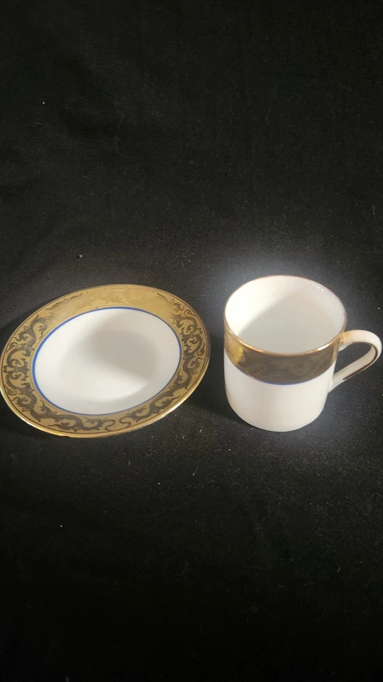 Candelabro Taza y Platillo Dorado y Blanco sin vela incluida Foto 3 de 4