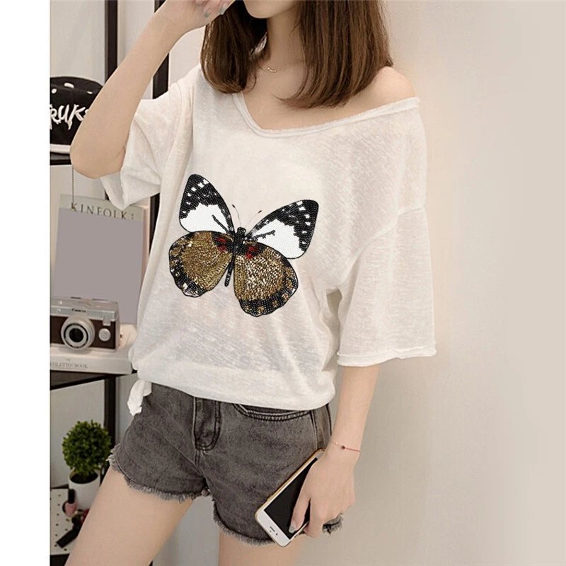 Iron On Patches Embroidered Applique Shirt Pants Sewing Hole Clothes Butterf-fo Foto 4 de 4