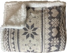 Super Soft Nordic Fleece Sherpa Throw Blanket 130 x 160cm for Chair Bed Sofa