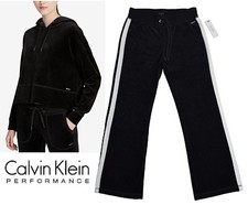 CALVIN KLEIN PERFORMANCE Velour Sweat Pants Hoodie Set Women's Large L NEW TAG
